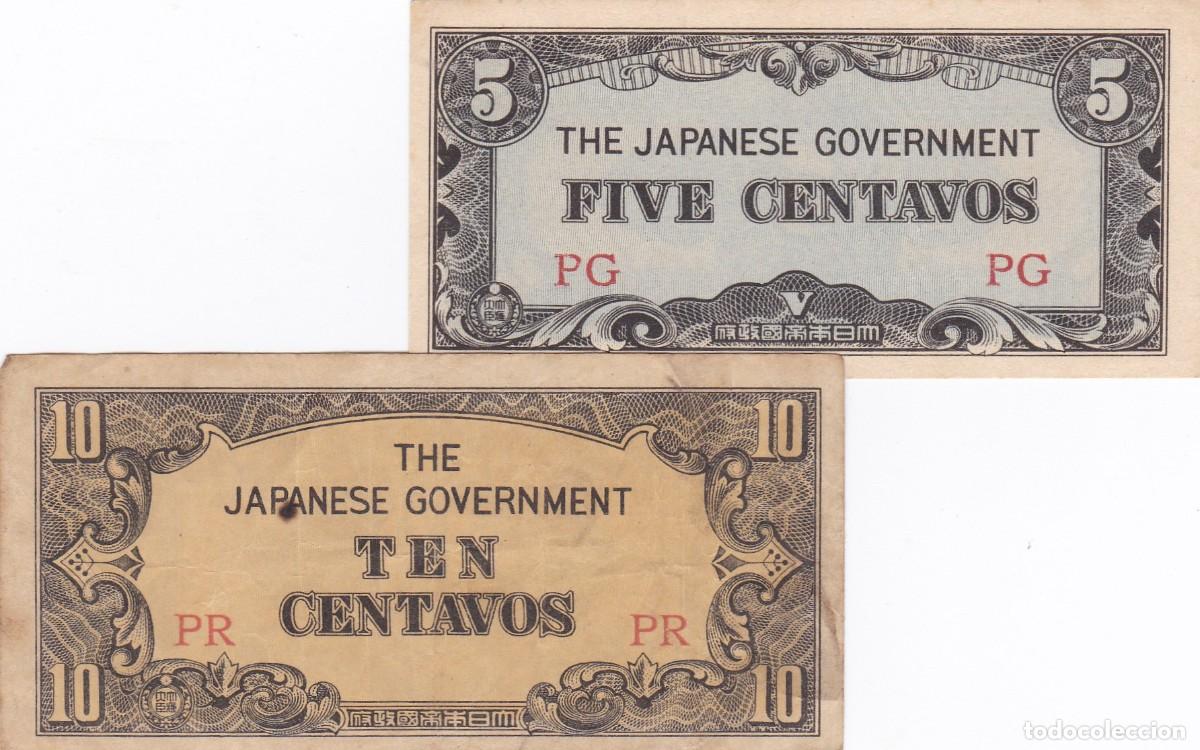 Banconote internazionali: FILIPINAS - 5 Y 10 CENTAVOS DE 1942 , OCUPACI&Oacute;N JAPONESA , 2&ordf; GUERRA MUNDIAL