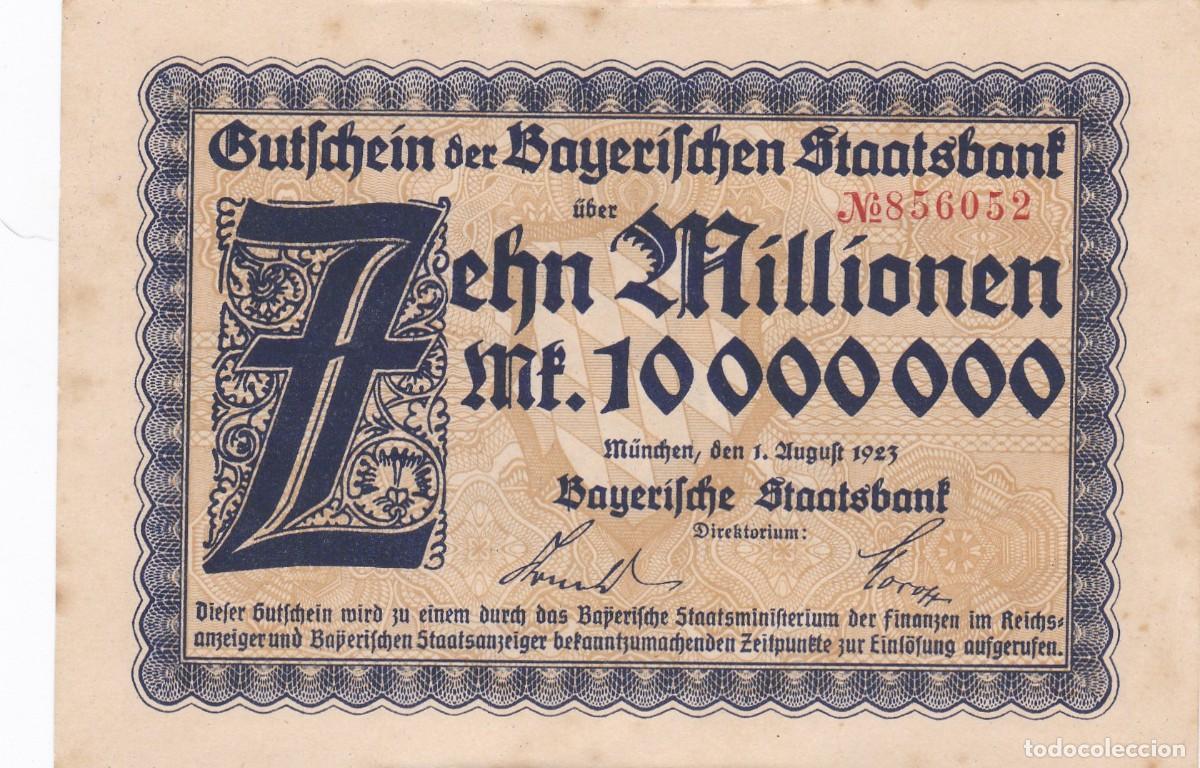 Notas Internacionais: ALEMANIA - 10000000 MARCOS DE 1923 - VER FOTOS