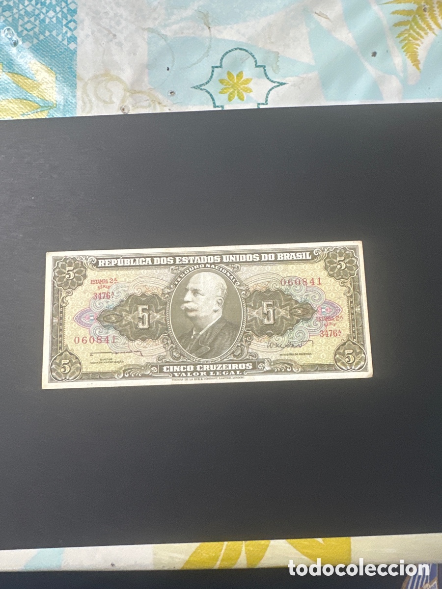 Billetes extranjeros: Billete de Brasil de 5 cruzeiros