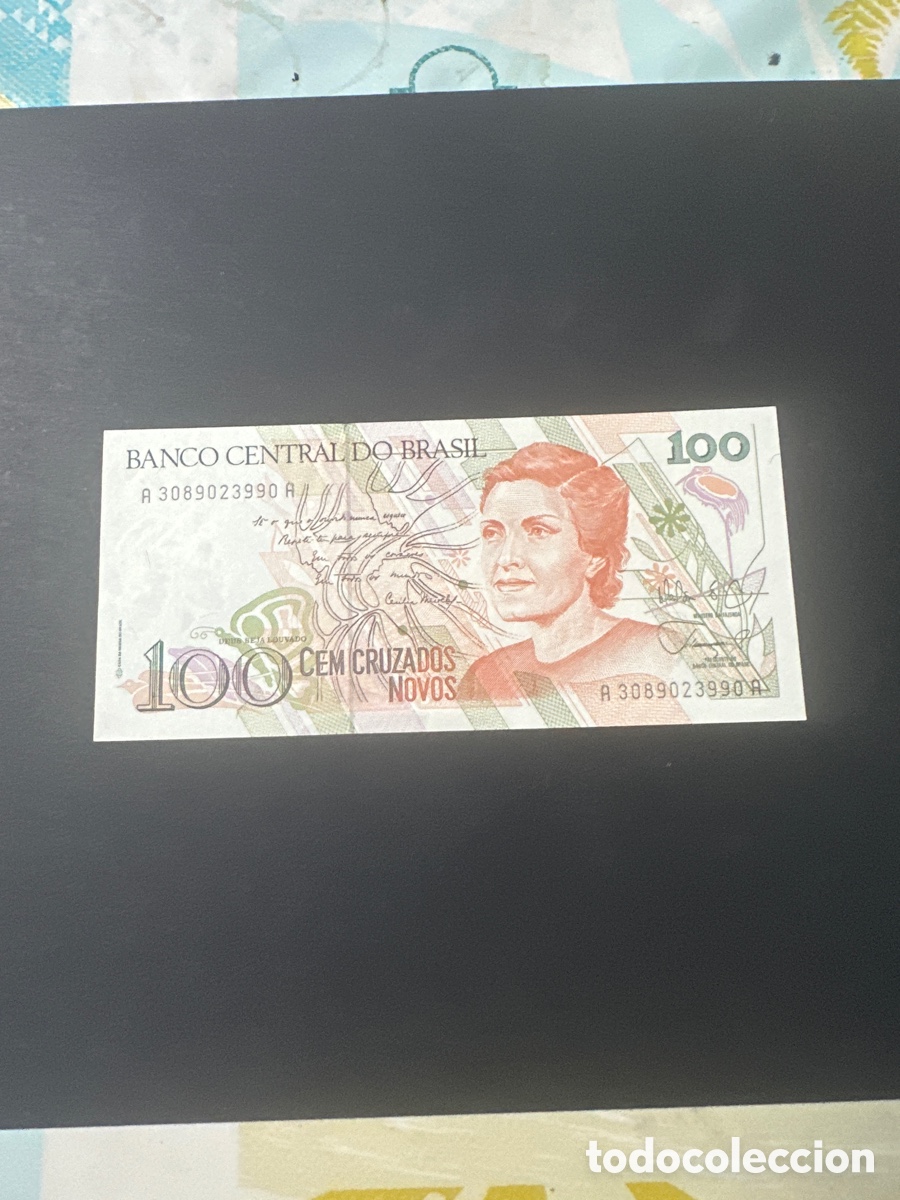 Billetes extranjeros: Billete de Brasil 100 cruzados novos