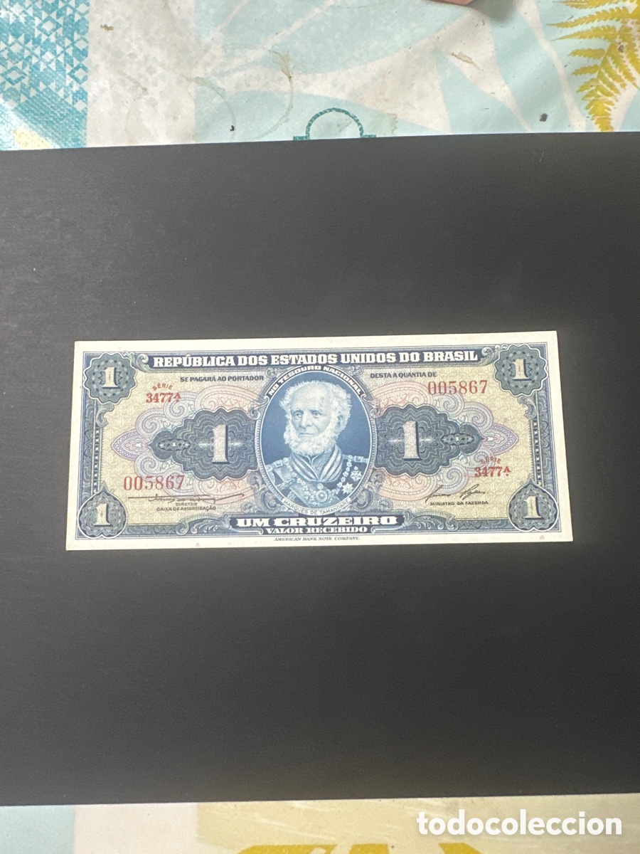 Billetes extranjeros: Billete de Brasil 1 cruzeiro
