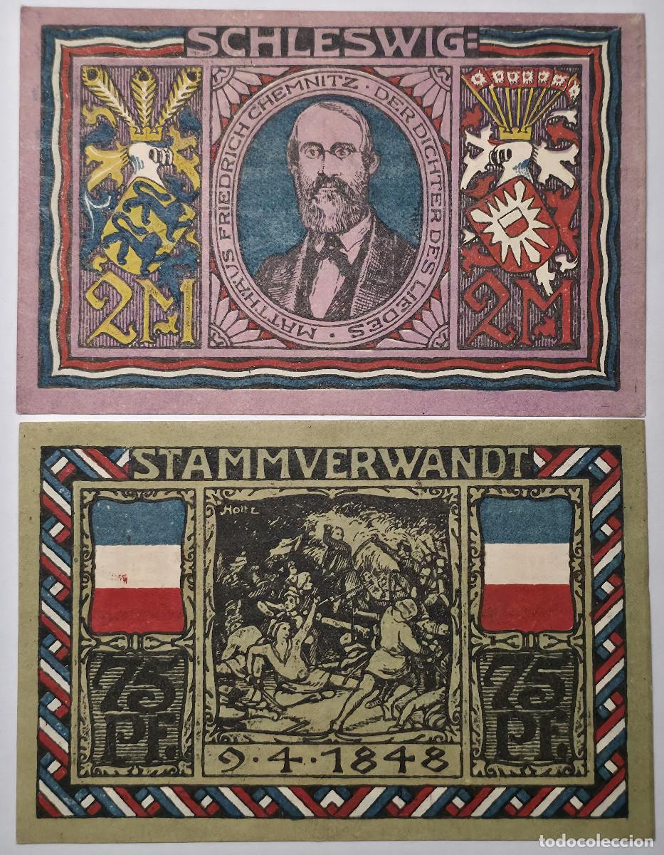 Billetes extranjeros: LOTE 2 BILLETES NOTGELD ALTONA 1922