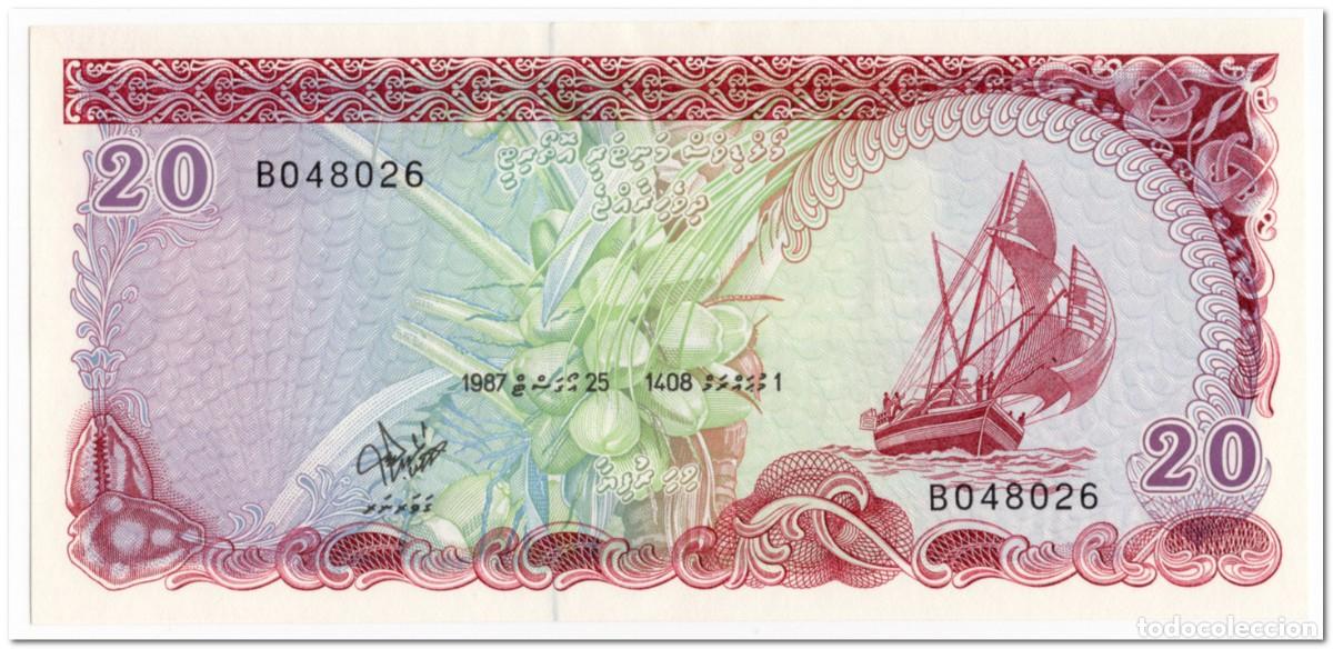 International Banknotes: MALDIVES,20 RUFIA,1987,P.12B,UNC