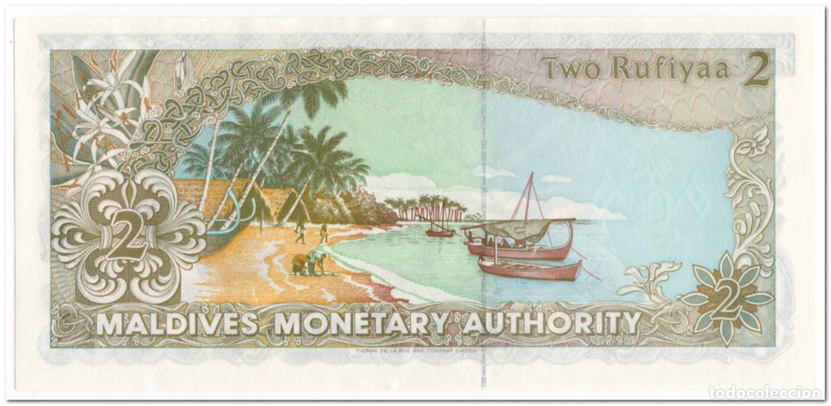 Billetes extranjeros: MALDIVES,2 RUFIYAA,1990,P.15,UNC - Foto 2