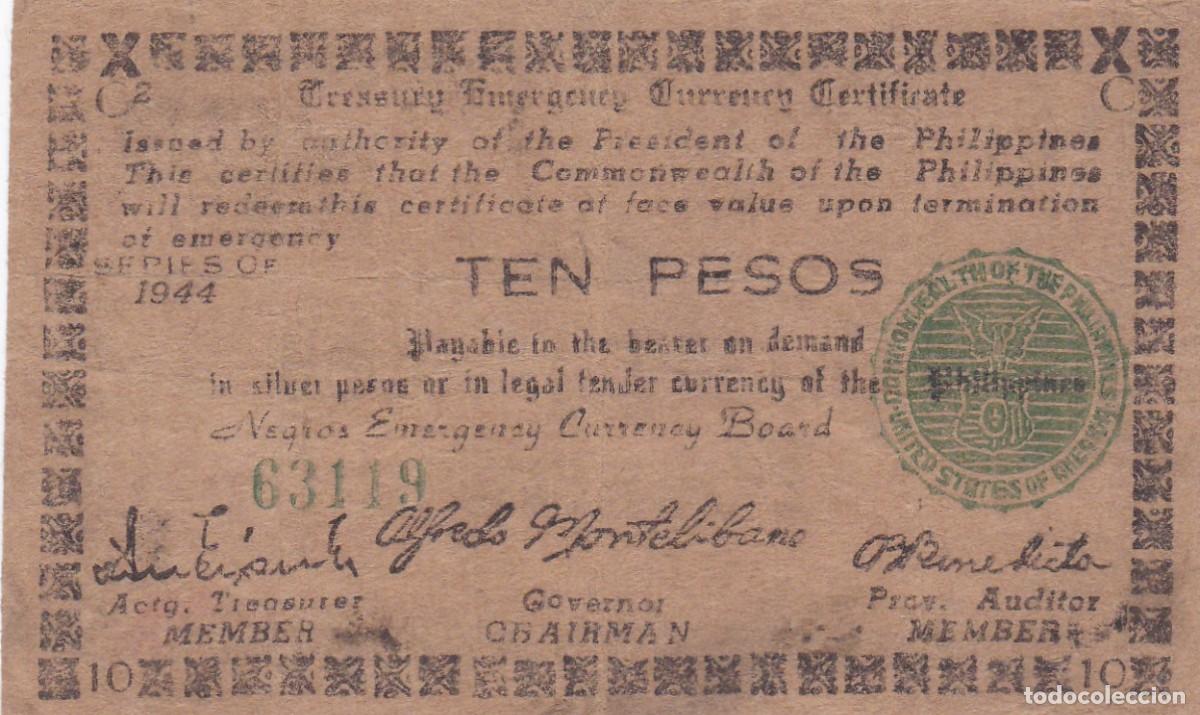 Billetes extranjeros: FILIPINAS - GUERRILLA, 2&ordf; GUERRA MUNDIAL- VER FOTOS