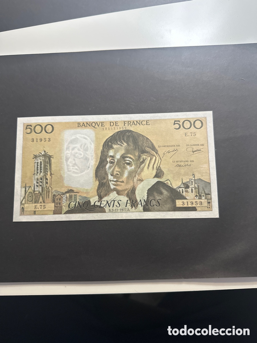 Billets internationaux: Billete de Francia de 500 francos a&ntilde;o 1977