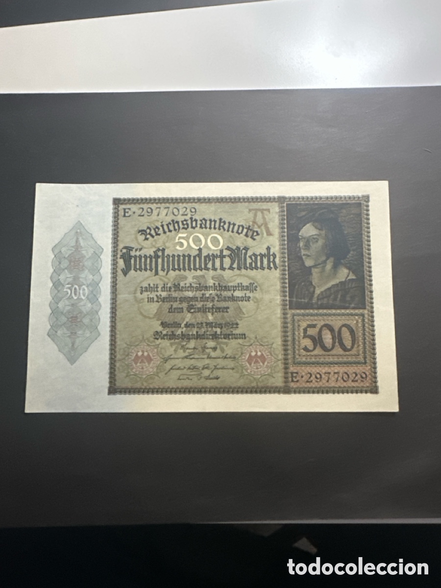 Billets internationaux: Billete de Alemania de 500 mark a&ntilde;o 1922