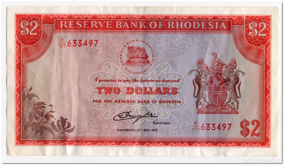 Notas Internacionais: RHODESIA,2 DOLLARS,1979,P.39,VF