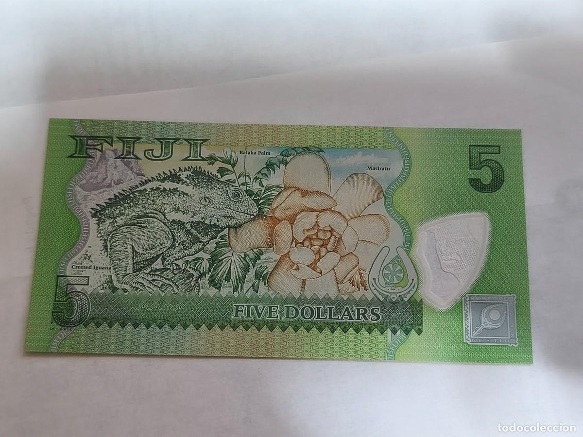Billetes extranjeros: Fiji 5dollars UNC.islands. - Foto 2