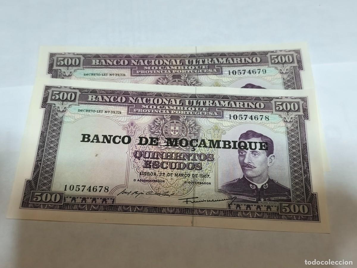 Internationale Banknoten: Mozambique 500escudos 1967 Par UNC.