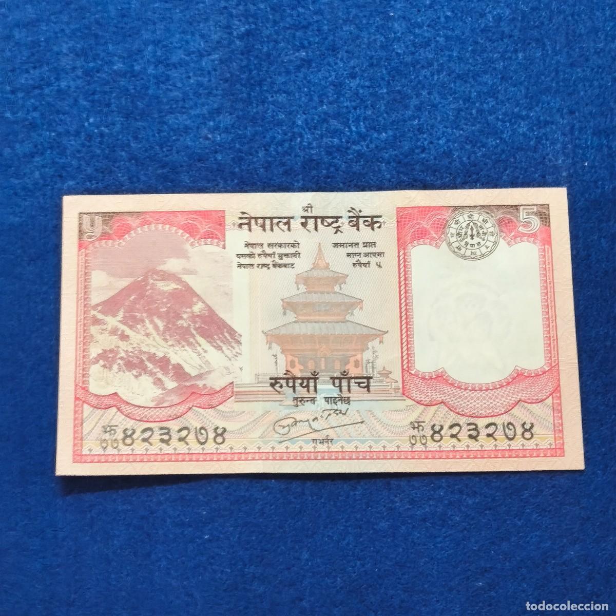 Billetes extranjeros: 5 RUPIAS DE NEPAL. A&Ntilde;O - Foto 2