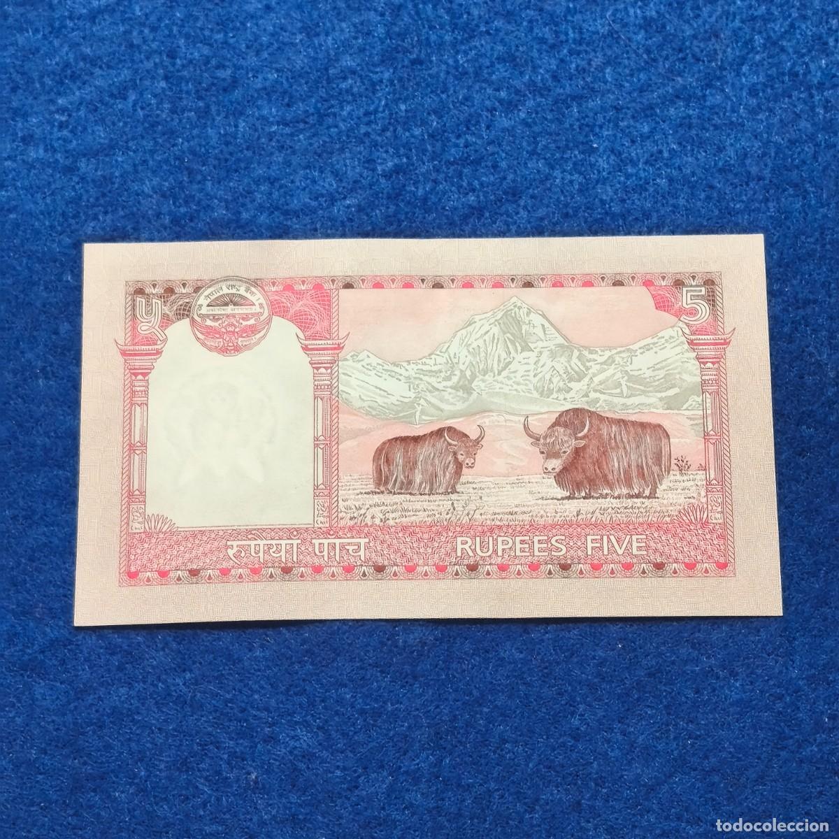 Billetes extranjeros: 5 RUPIAS DE NEPAL. A&Ntilde;O - Foto 4