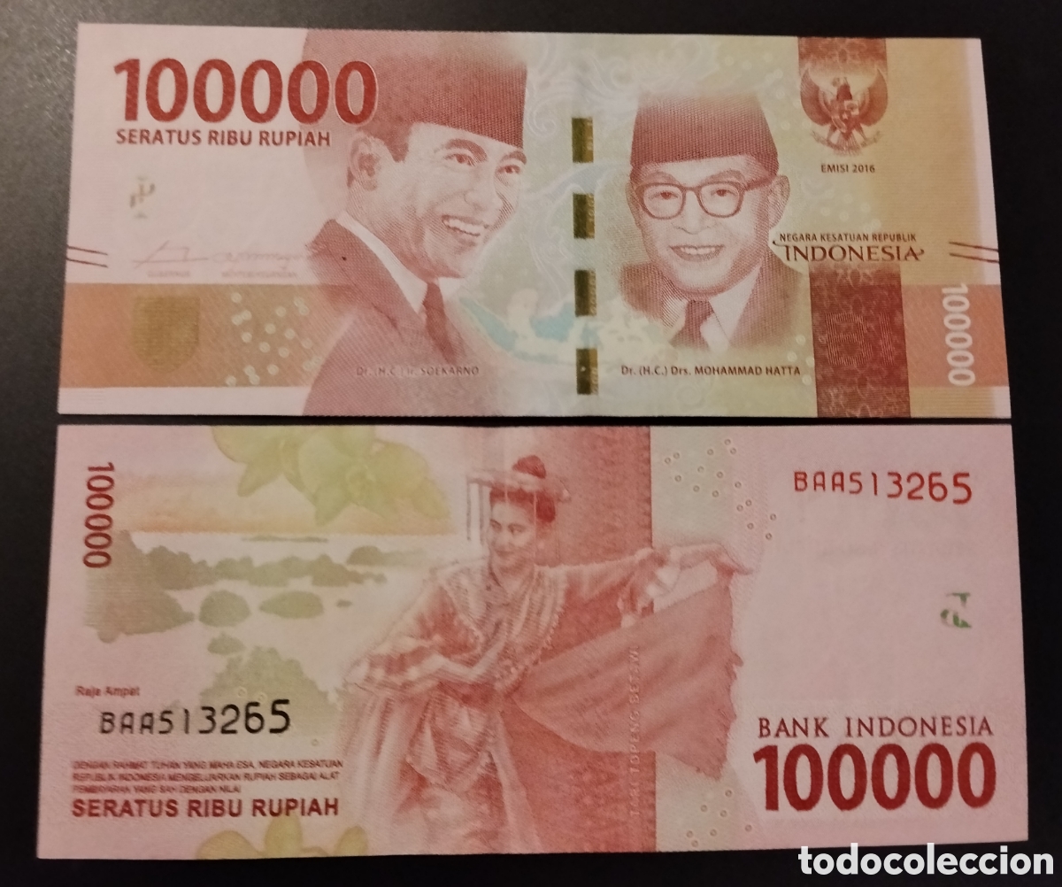 International Banknotes: INDONESIA: 100000 Rupias 2016.SC-UNC. PK.#160