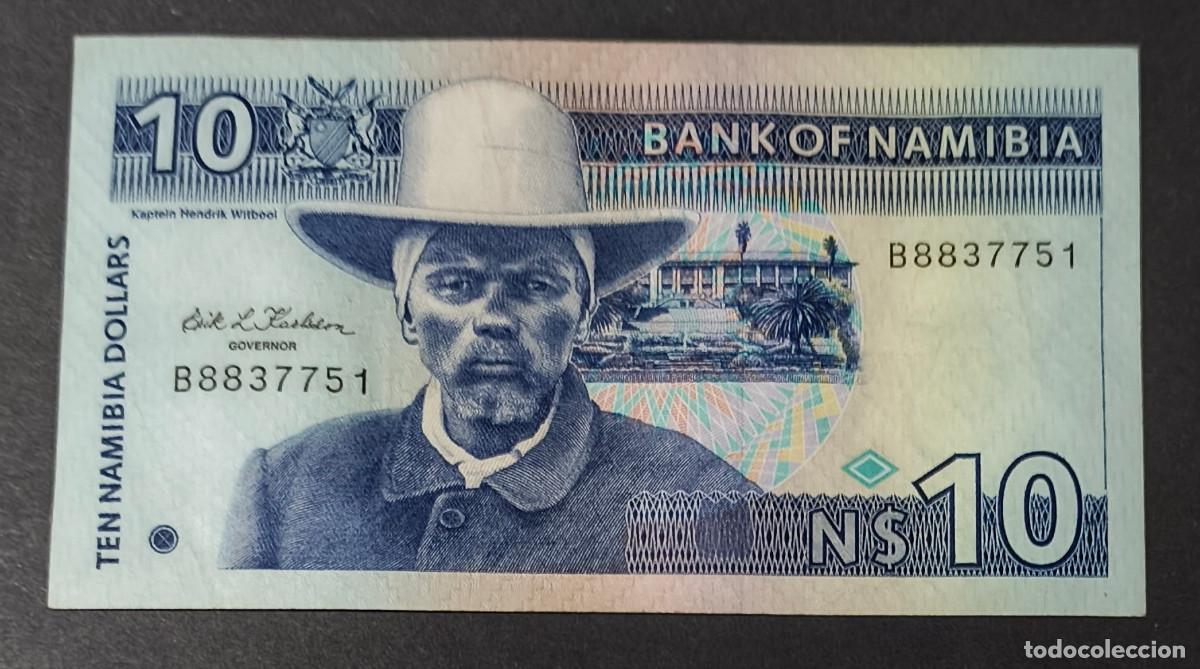 Internationale Banknoten: NAMIBIA. 10 dolares (1993). Pick 1. Fauna. Digitos del numero de serie en negro y del mismo tama&ntilde;o.