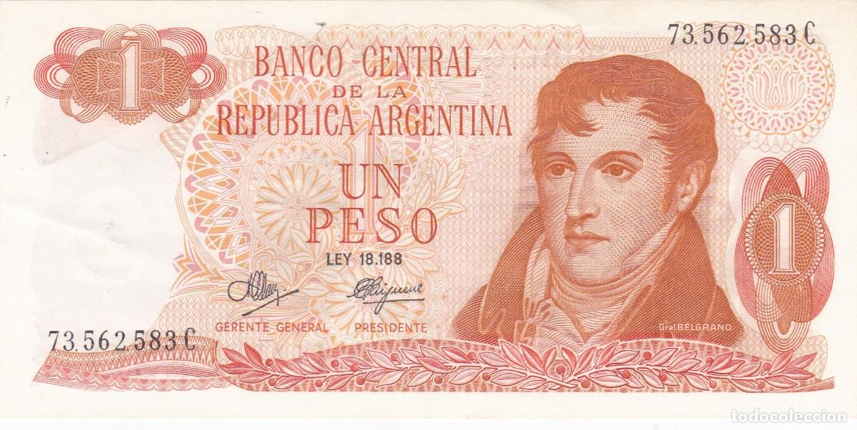 Notas Internacionais: ARGENTINA - 1 PESO DE 1970 - VER FOTOS