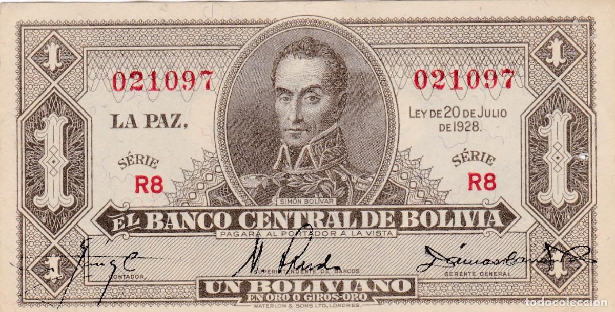 Billets internationaux: BOLIVIA - 1 BOLIVIANO DE 1928 - VER FOTOS