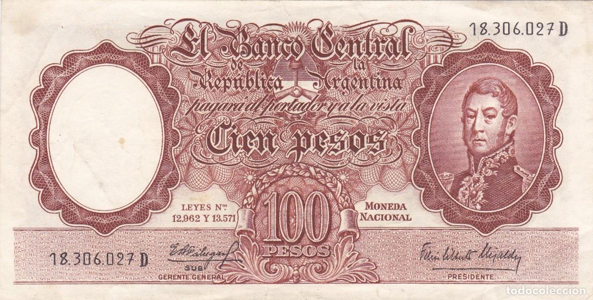 Billetes extranjeros: ARGENTINA - 100 PESOS DE 1954 - VER FOTOS