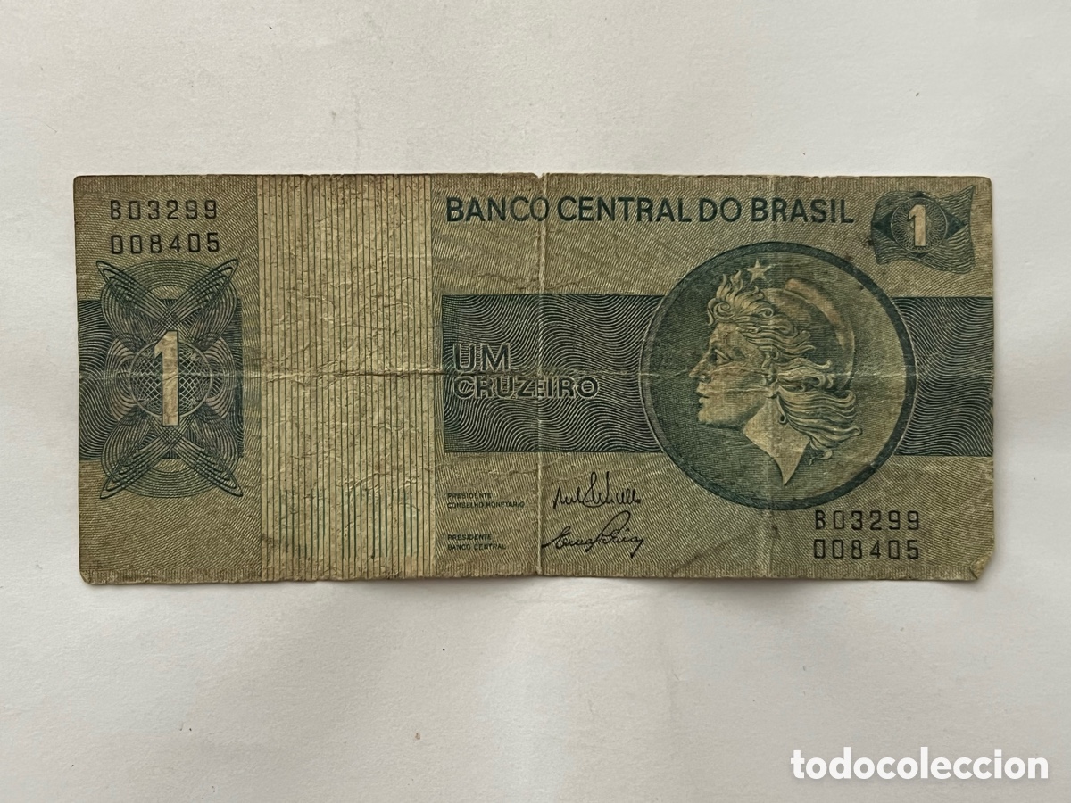 Notas Internacionais: billete de 1 cruzeiro emitido por el Banco Central do Brasil (1970-1980)