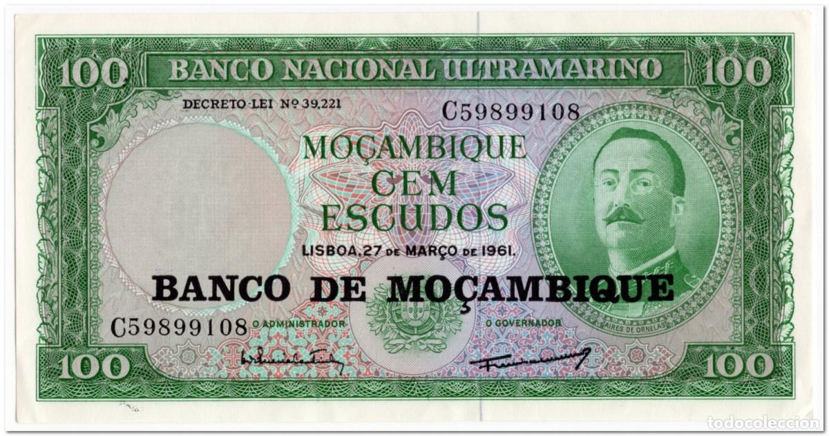 Banconote internazionali: MOZAMBIQUE,100 ESCUDOS,1961(1976),P.117,AU-UNC