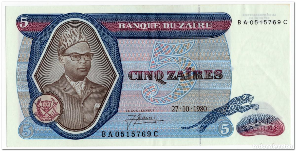 Billets internationaux: ZAIRE,5 ZAIRES,1980,P.22b,XF-AU