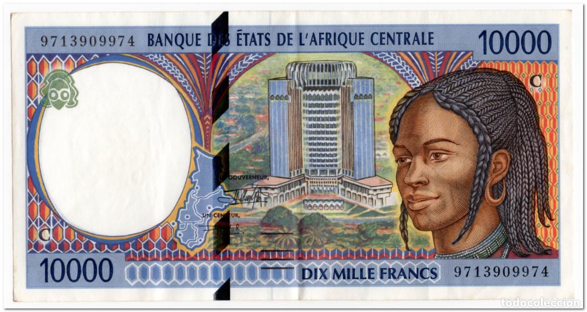 Notas Internacionais: CENTRAL AFRICAN STATES,CONGO,10000 FRANCS,1994-99,P.105c,aXF