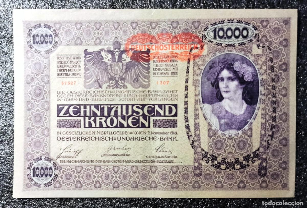 International Banknotes: Austria 10.000 Coronas 1918 WW1 Casi Nuevo AU Lote 9761
