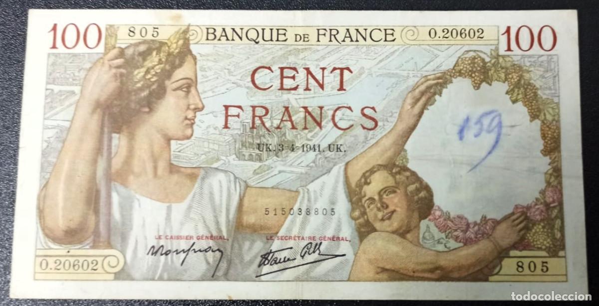 International Banknotes: Francia 100 Francos 1941 (Billete Grande) Lote 8796