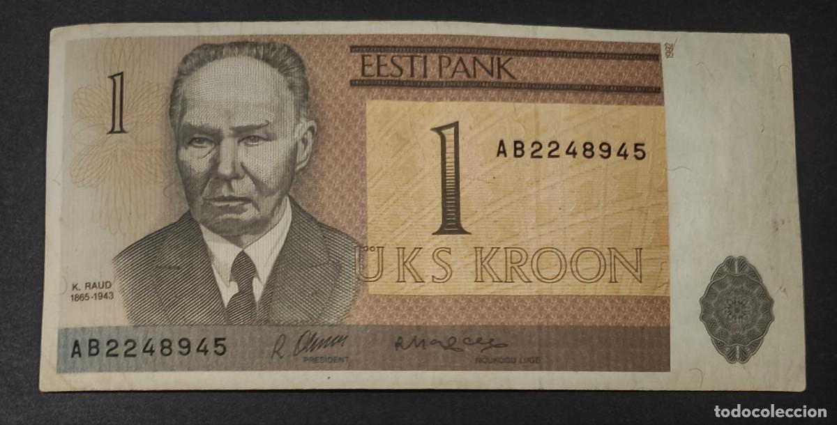 Internationale Banknoten: ESTONIA. 1 kroon 1992. Pick 69