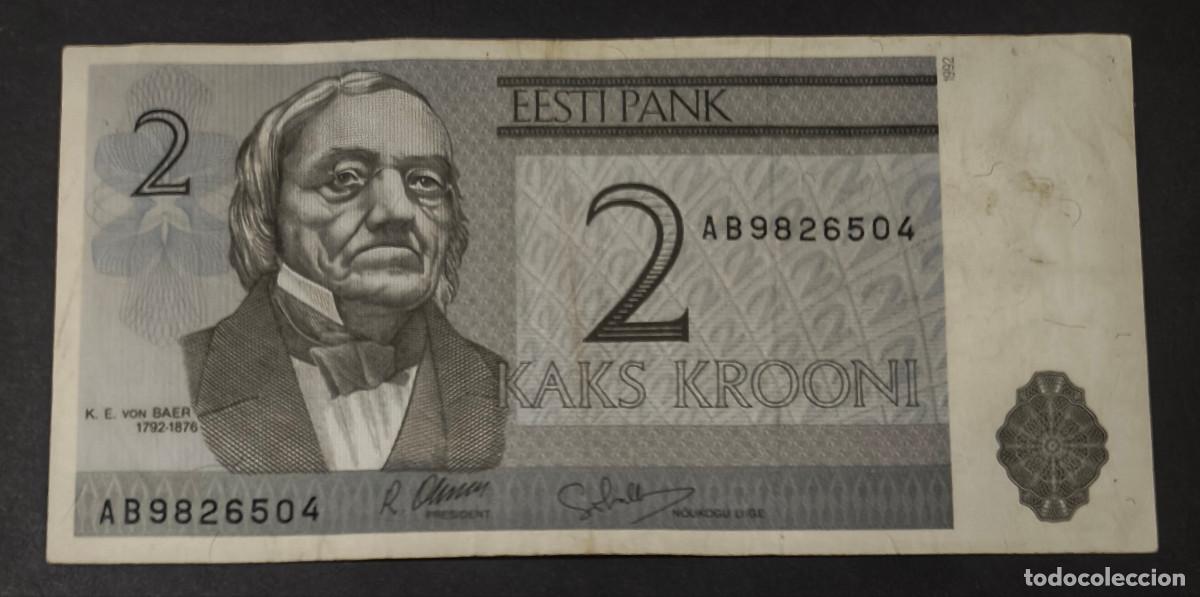 Notas Internacionais: ESTONIA. 2 krooni 1992. Pick 70.