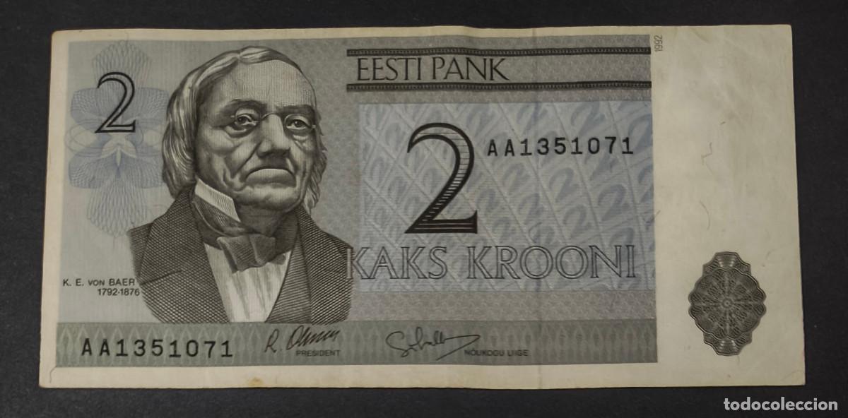 Notas Internacionais: ESTONIA. 2 krooni 1992. Pick 70.