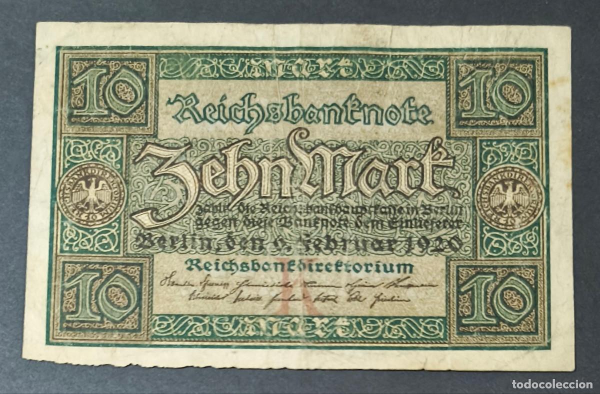 Notas Internacionais: ALEMANIA (Rep. Weimar). 10 Mark 6.2. 1920. Pick 67.