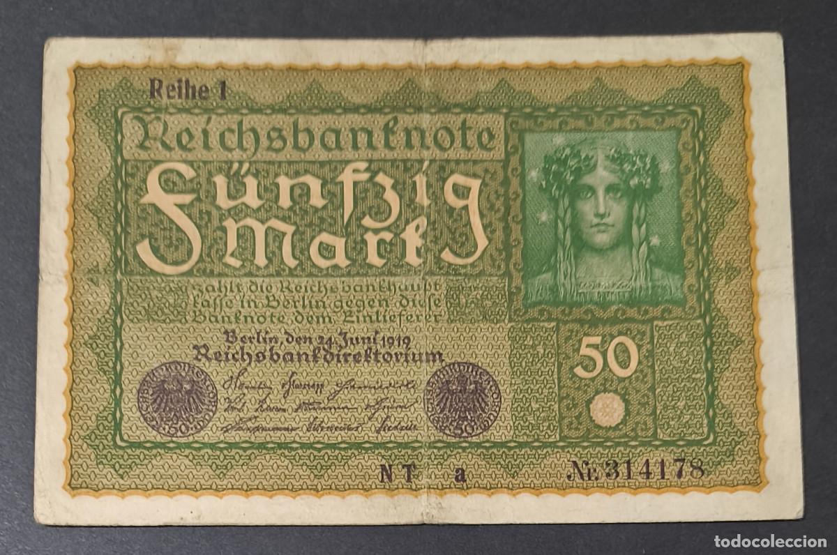 Notas Internacionais: ALEMANIA. Post I G.M. 50 mark 24.6.1919. Pick 66. Reihe 2.