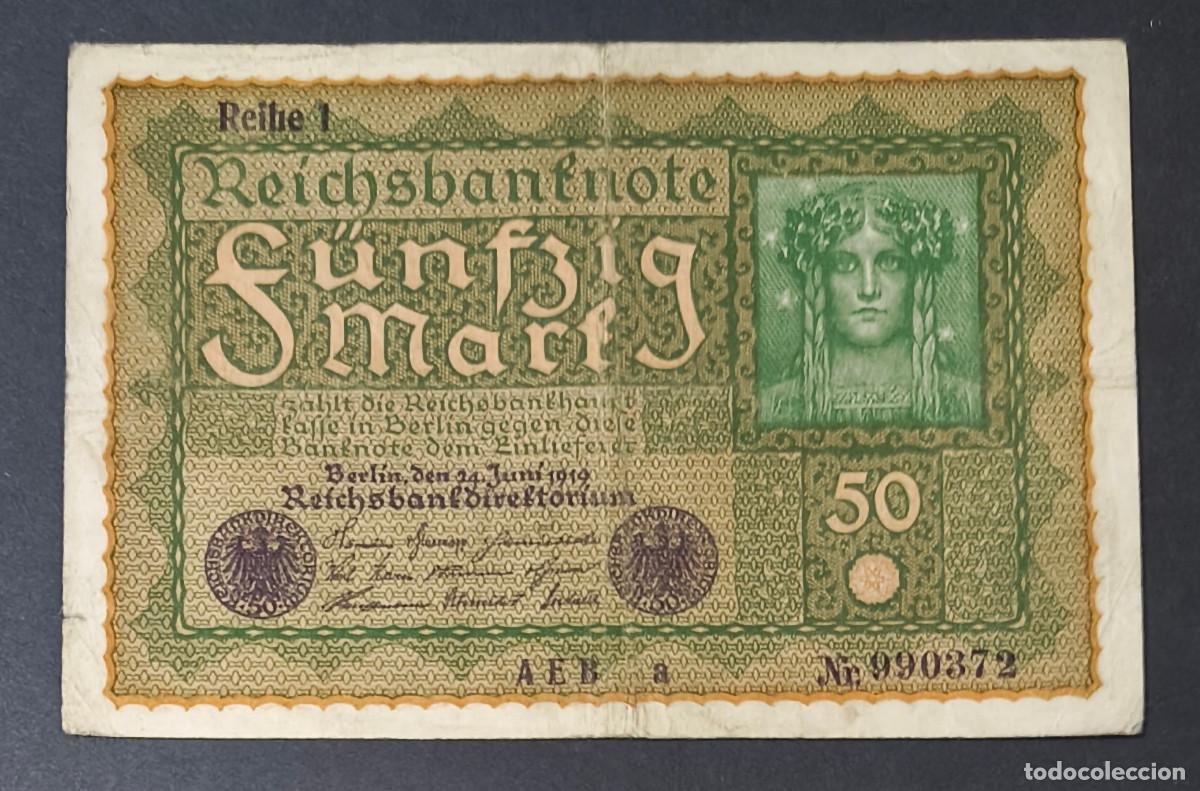 Notas Internacionais: ALEMANIA. Post I G.M. 50 mark 24.6.1919. Pick 66. Reihe 2.