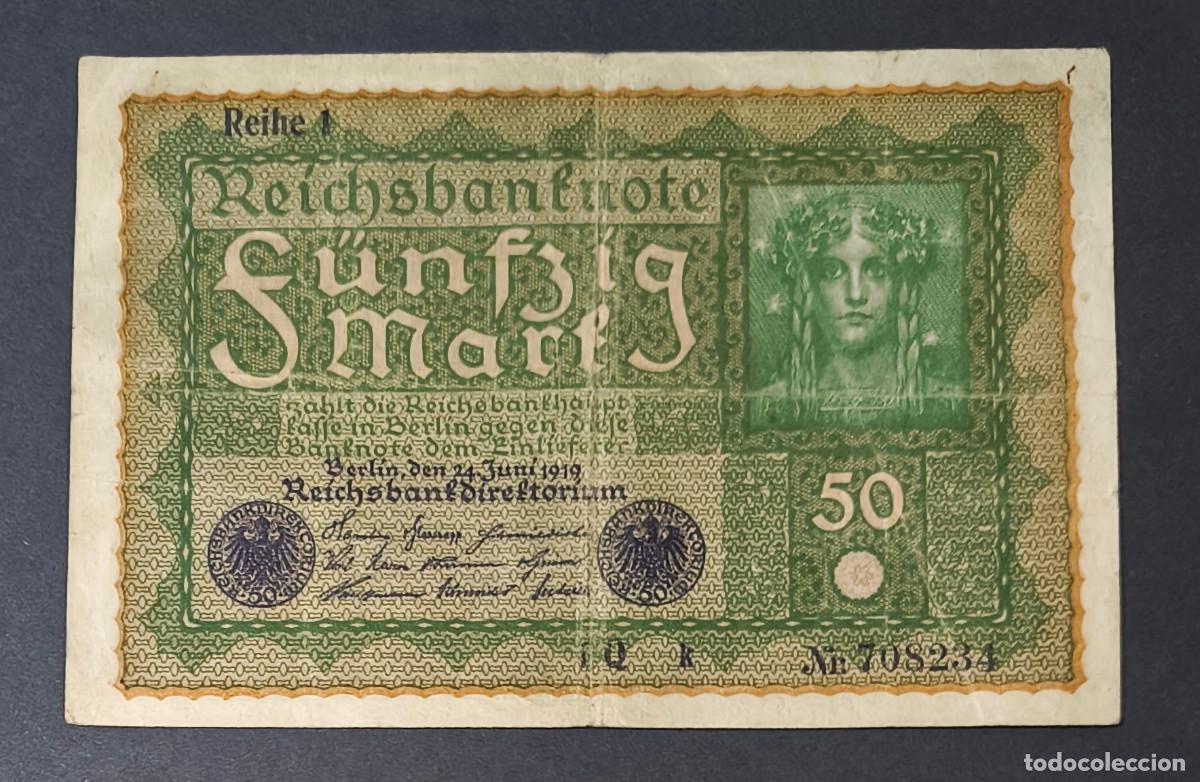 Notas Internacionais: ALEMANIA. Post I G.M. 50 mark 24.6.1919. Pick 66. Reihe 2.
