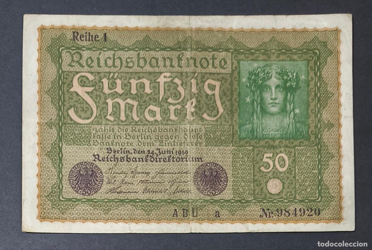 Notas Internacionais: ALEMANIA. Post I G.M. 50 mark 24.6.1919. Pick 66. Reihe 2.