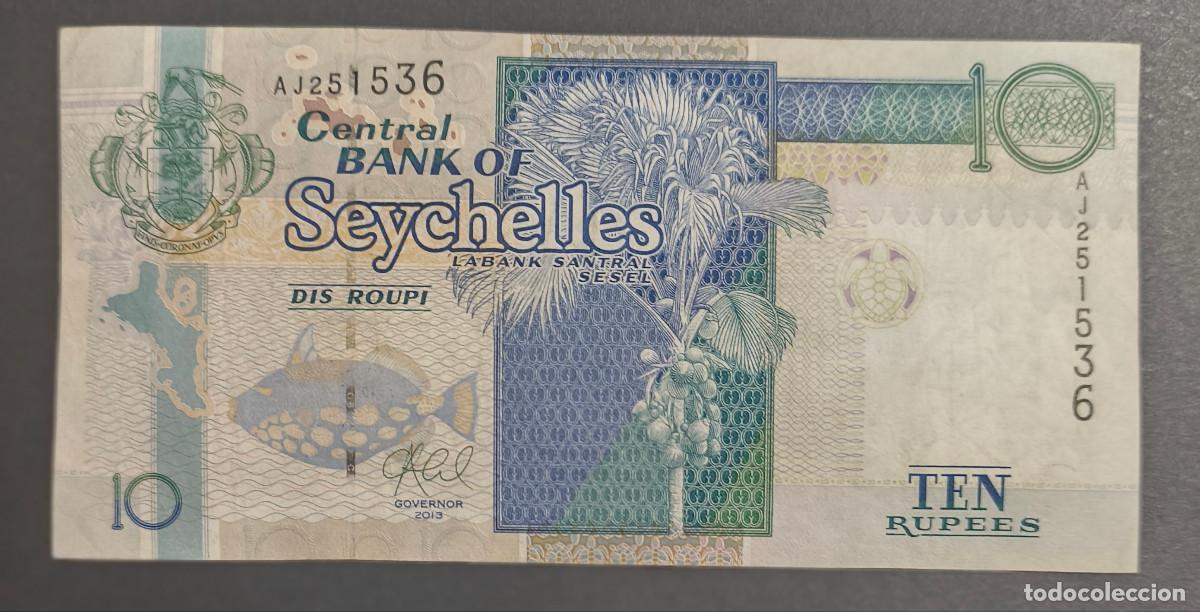 Notas Internacionais: SEYCHELLES. 10 rupees (1998). Pick 36. Serie AB.