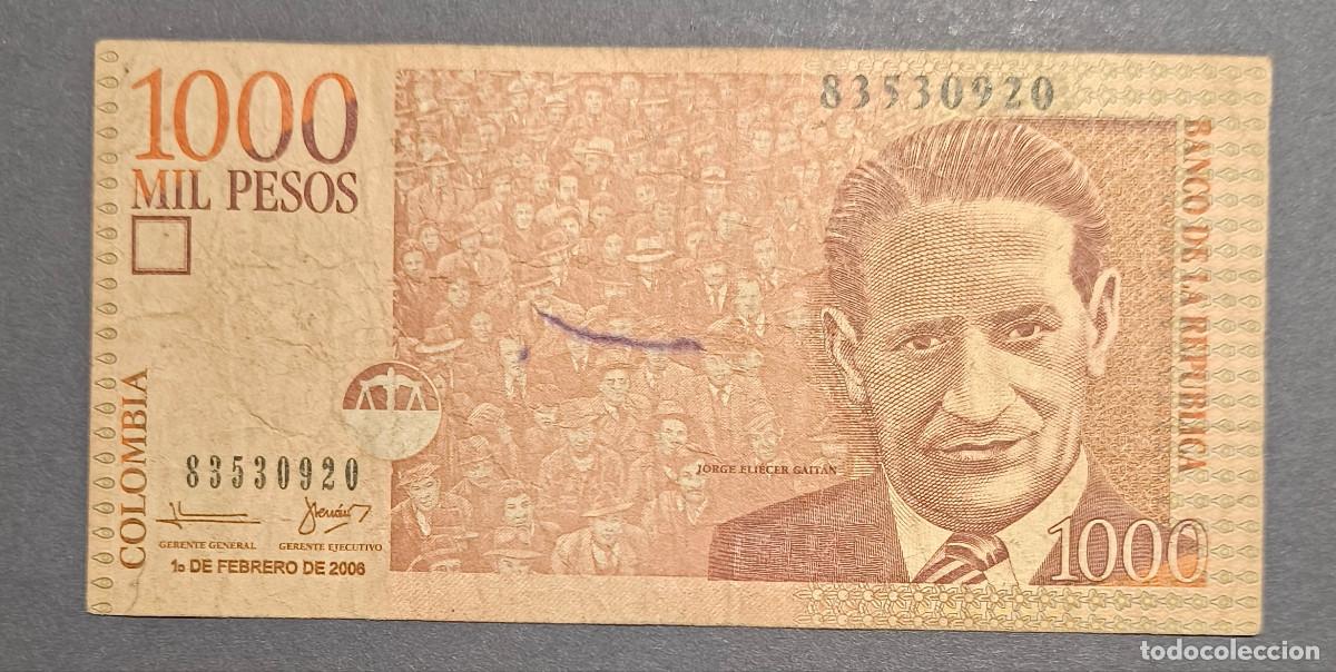 Notas Internacionais: COLOMBIA. 1000 pesos 1.2. 2006