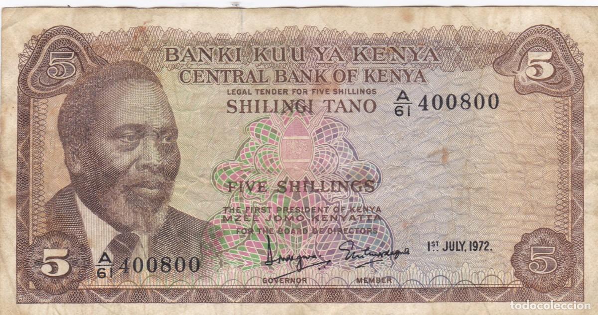 Billetes extranjeros: KENYA - 5 SHILLINGS DE 1972 - VER FOTOS