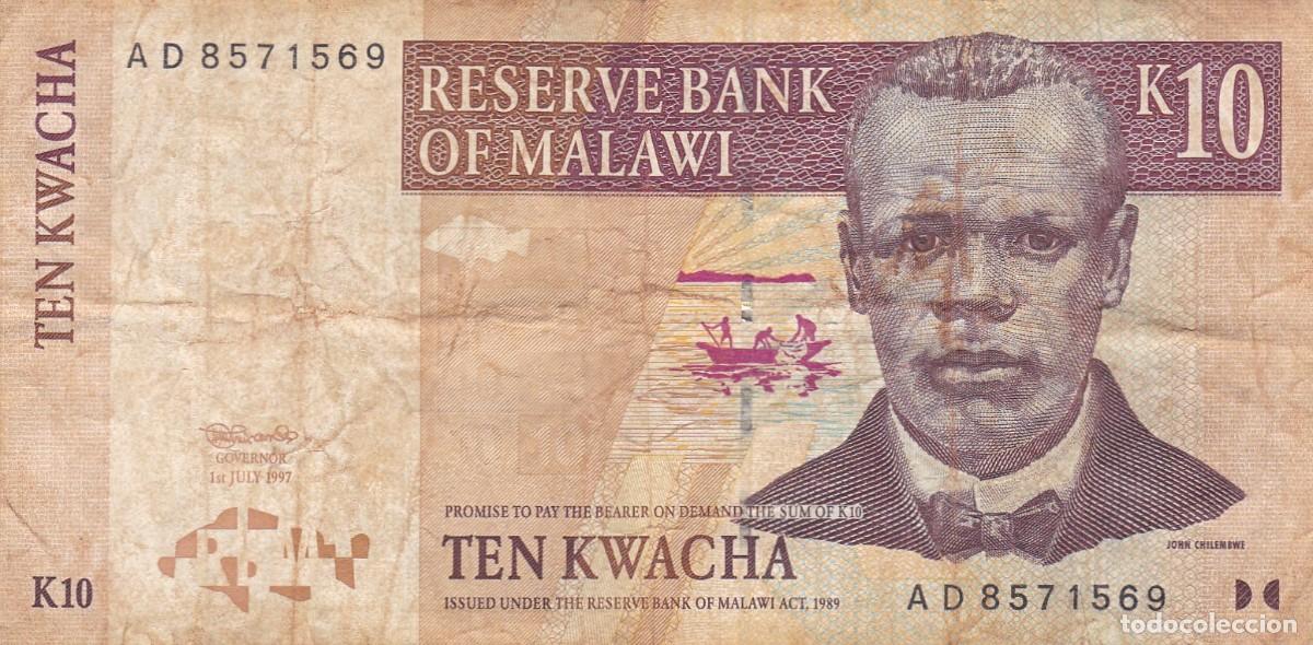 Billetes extranjeros: MALAWI - 10 KWACHA 1989 - VER FOTOS
