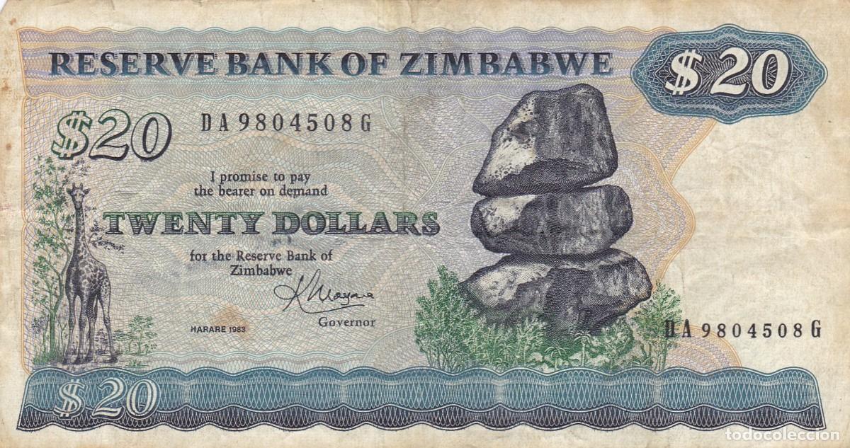 Banconote internazionali: ZIMBABWE - 20 DOLLARS DE 1983 - VER FOTOS