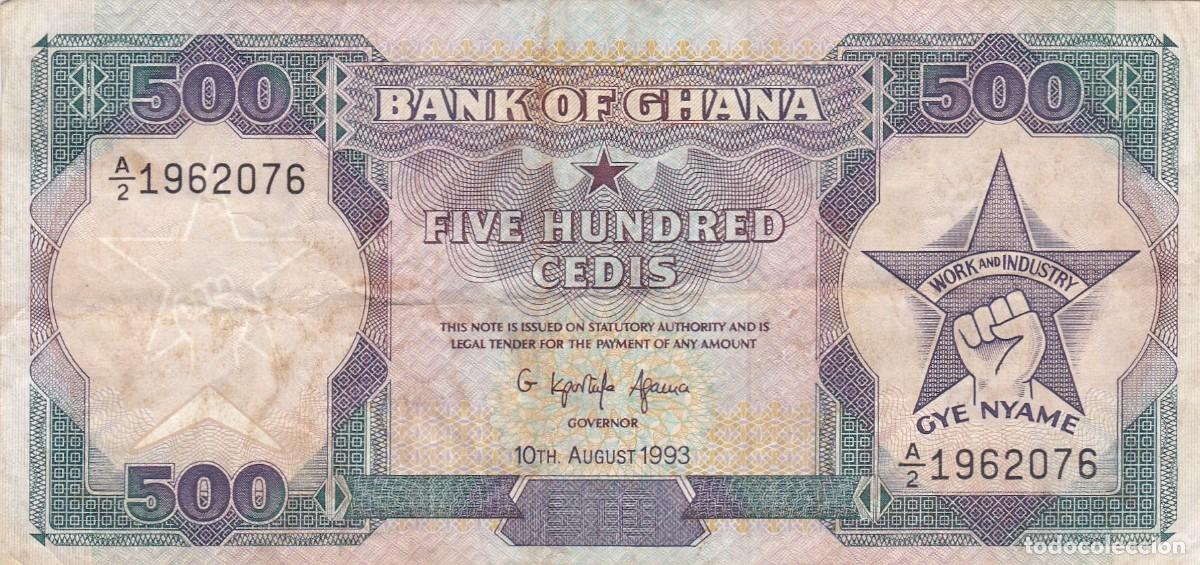 Billets internationaux: GHANA - 500 CEDIS DE 1993 - VER FOTOS