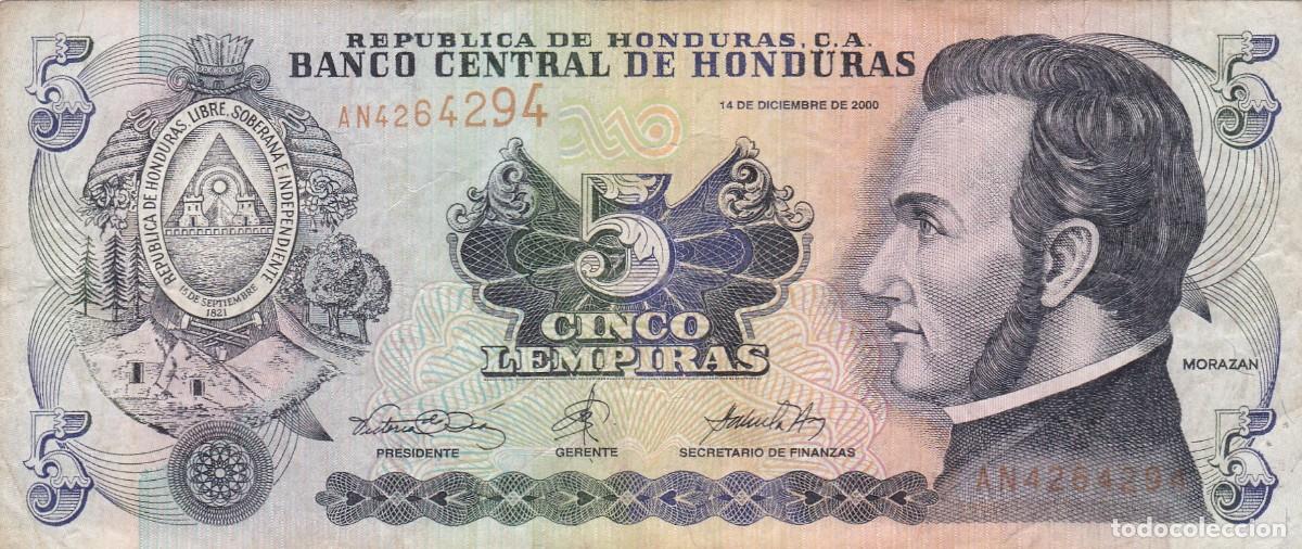 Billetes extranjeros: HONDURAS - 5 LEMPIRAS DE 2000 - VER FOTOS