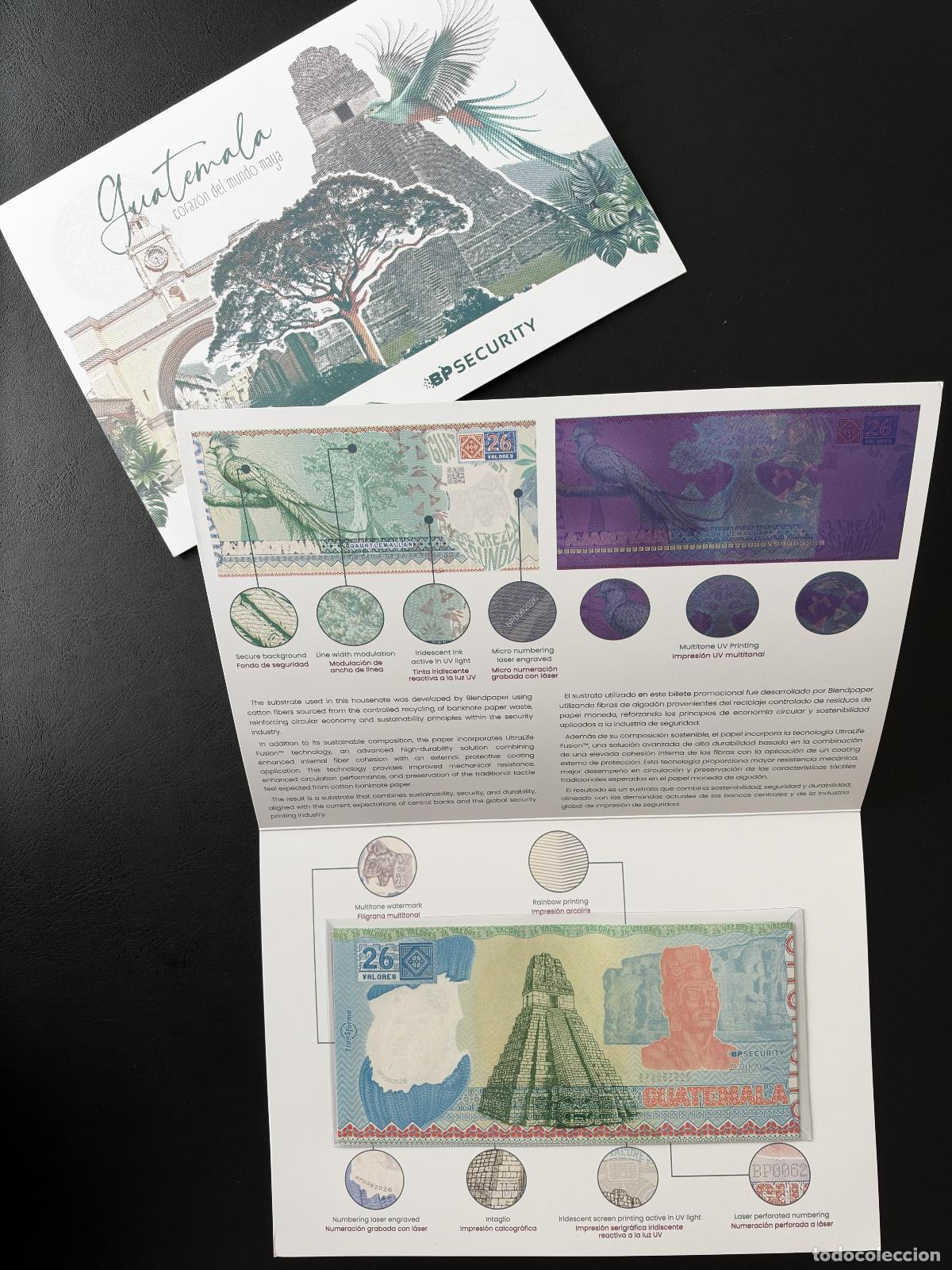 Internationale Banknoten: CDMB-? Guatemala 2026 Billete prueba Housenote BP Security Tikal Quetzal