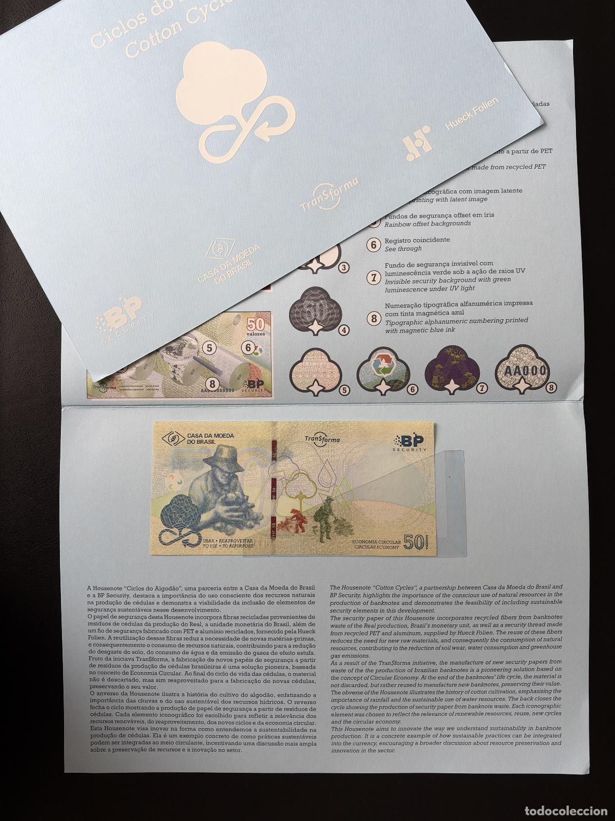 Internationale Banknoten: CDMB Test Casa da Moeda Brasil 50 Valores Transforma BP Specimen encarte