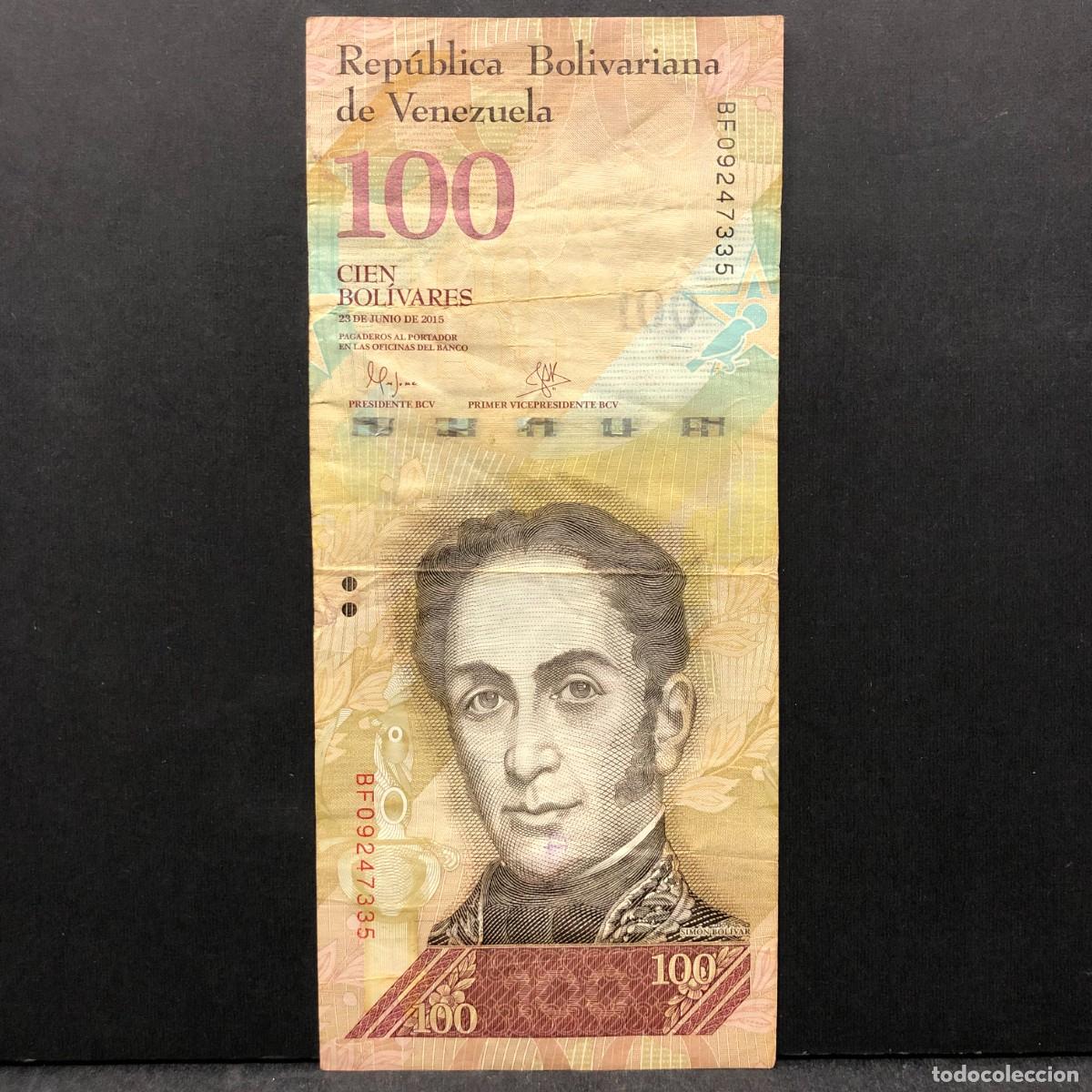Internationale Banknoten: BILLETE - REP&Uacute;BLICA BOLIVIANA DE VENEZUELA - CIEN BOL&Iacute;VARES - 100 - 2015 / 857