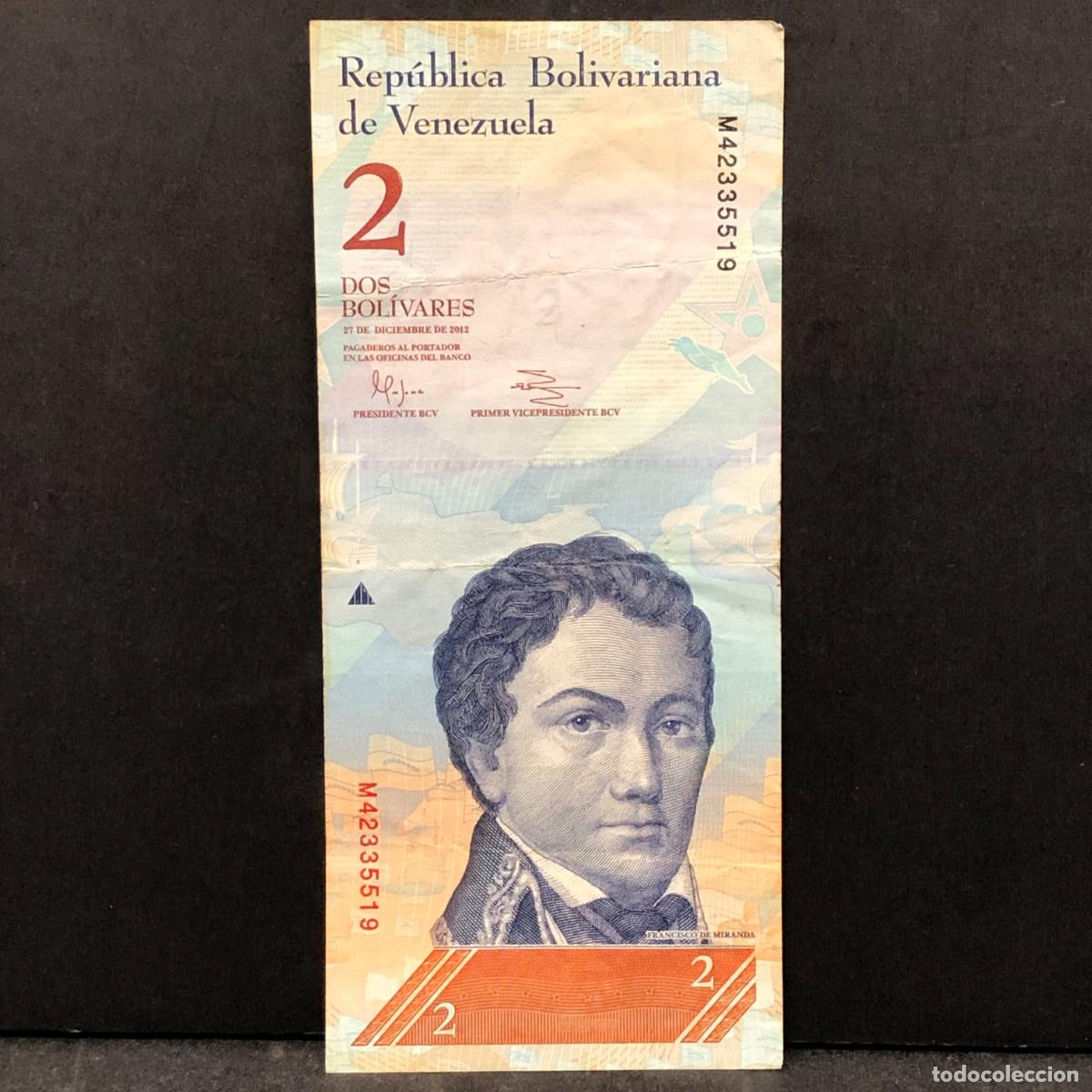 Internationale Banknoten: BILLETE - REP&Uacute;BLICA BOLIVIANA DE VENEZUELA - DOS BOL&Iacute;VARES - 2 - 2012 / 858