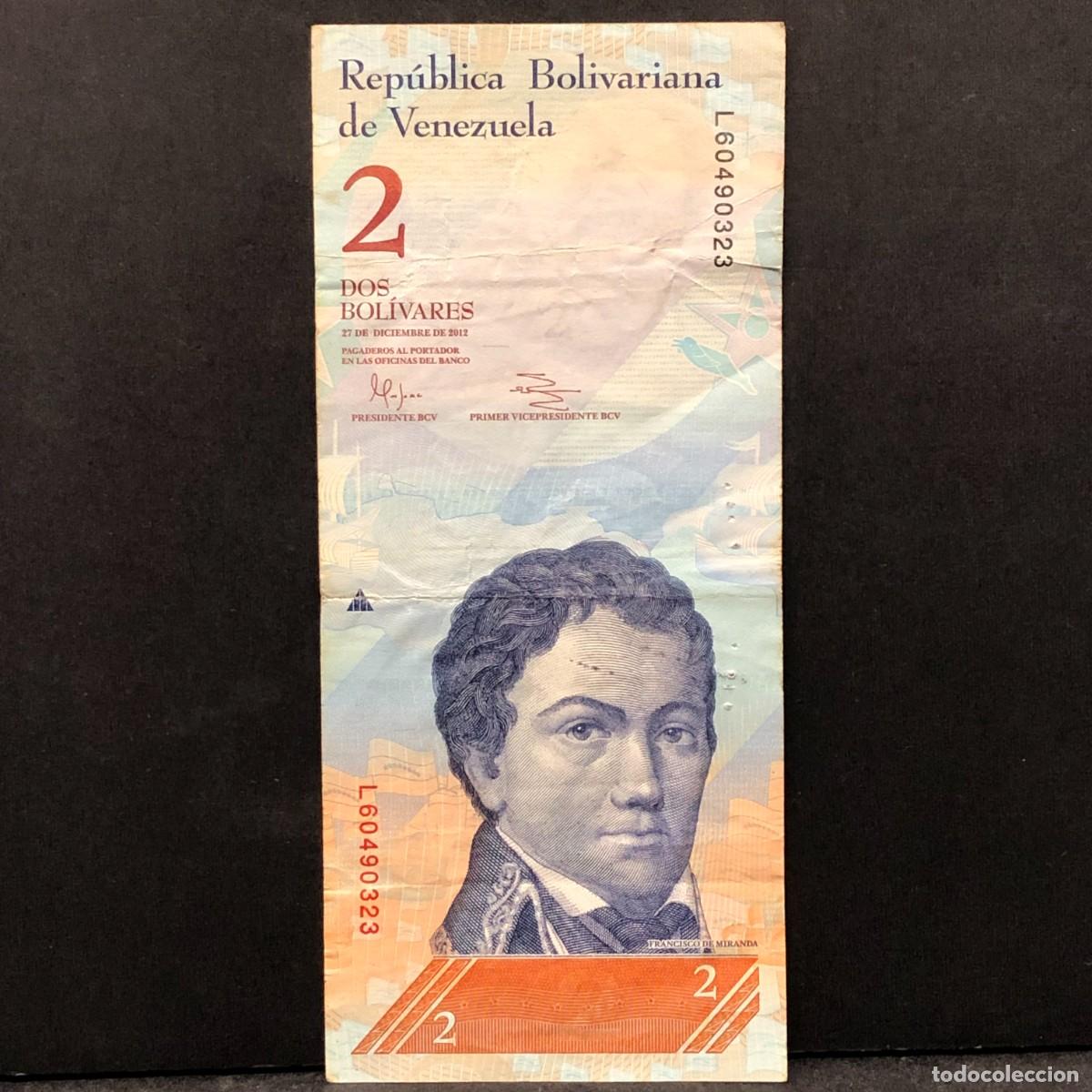 Internationale Banknoten: BILLETE - REP&Uacute;BLICA BOLIVIANA DE VENEZUELA - DOS BOL&Iacute;VARES - 2 - 2012 / 859