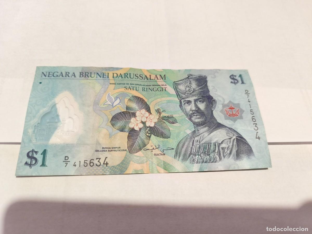 Billetes extranjeros: Brunei 1dollar VF.Brunei