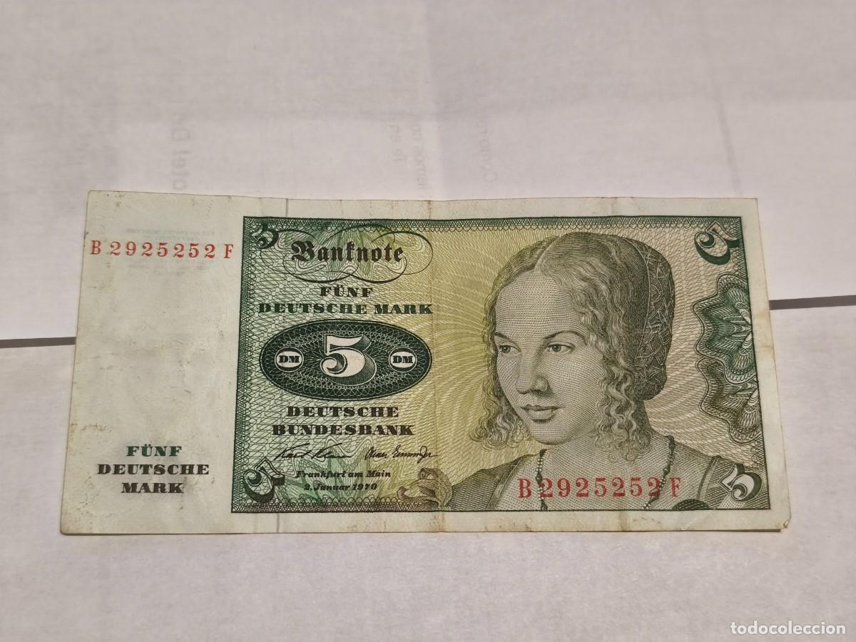 Billetes extranjeros: Alemania 5mark 1970 VF.