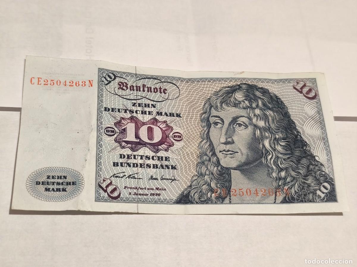 Billetes extranjeros: Alemania 10,Mark 1970 VF.